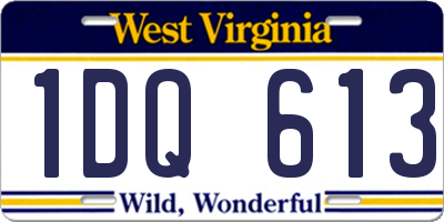 WV license plate 1DQ613