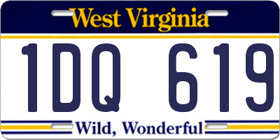WV license plate 1DQ619