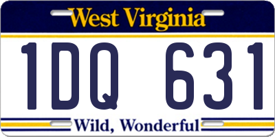 WV license plate 1DQ631