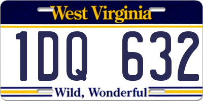 WV license plate 1DQ632