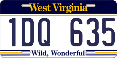 WV license plate 1DQ635