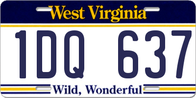WV license plate 1DQ637