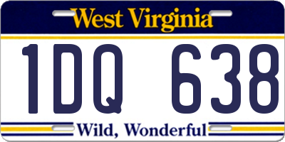 WV license plate 1DQ638