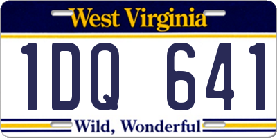WV license plate 1DQ641