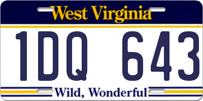 WV license plate 1DQ643