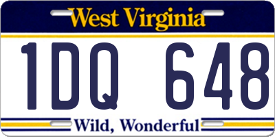 WV license plate 1DQ648