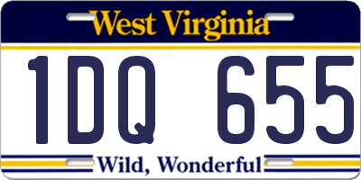 WV license plate 1DQ655