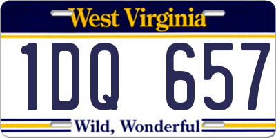 WV license plate 1DQ657