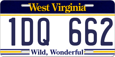 WV license plate 1DQ662