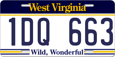 WV license plate 1DQ663