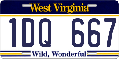 WV license plate 1DQ667