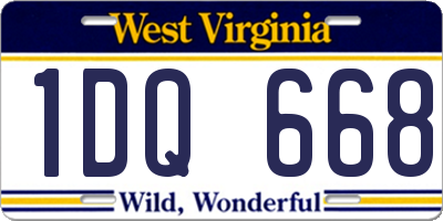 WV license plate 1DQ668