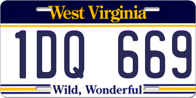 WV license plate 1DQ669