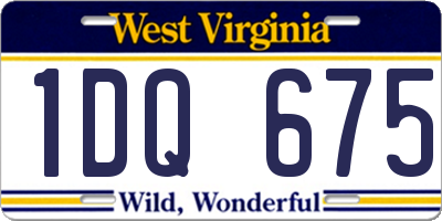 WV license plate 1DQ675