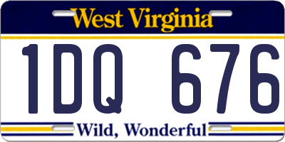 WV license plate 1DQ676