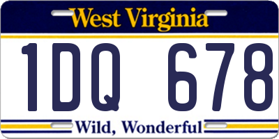 WV license plate 1DQ678
