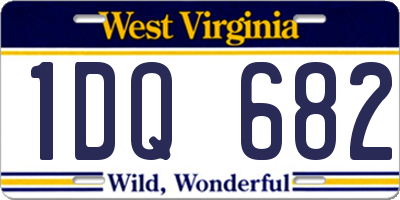 WV license plate 1DQ682