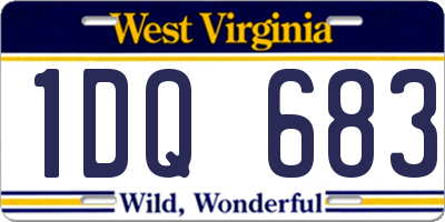 WV license plate 1DQ683
