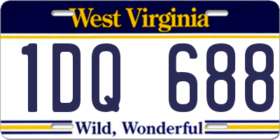 WV license plate 1DQ688