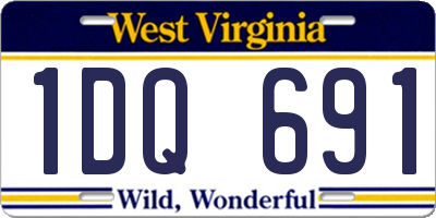 WV license plate 1DQ691