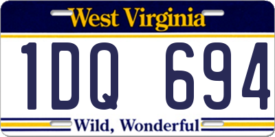 WV license plate 1DQ694