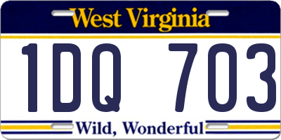 WV license plate 1DQ703