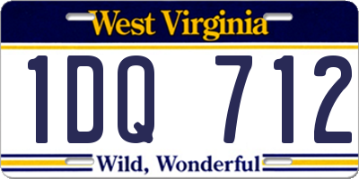WV license plate 1DQ712