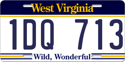 WV license plate 1DQ713