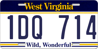 WV license plate 1DQ714