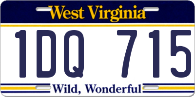 WV license plate 1DQ715