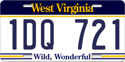 WV license plate 1DQ721