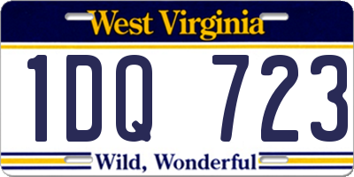 WV license plate 1DQ723