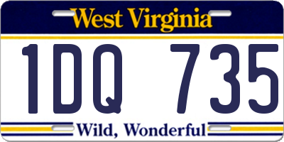 WV license plate 1DQ735