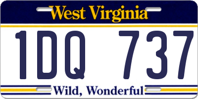 WV license plate 1DQ737