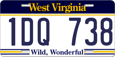 WV license plate 1DQ738