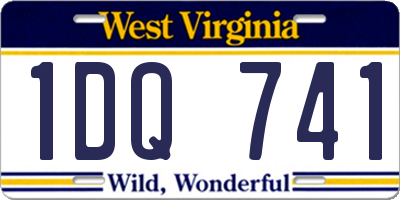 WV license plate 1DQ741