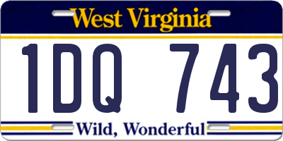 WV license plate 1DQ743