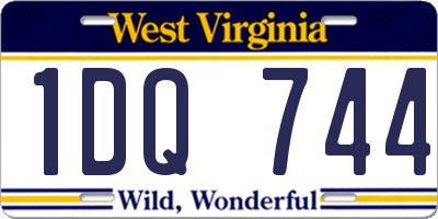 WV license plate 1DQ744
