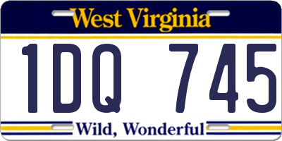 WV license plate 1DQ745