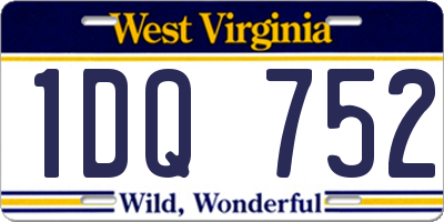 WV license plate 1DQ752