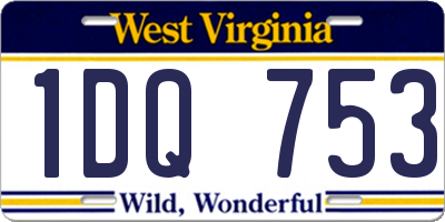 WV license plate 1DQ753
