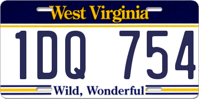 WV license plate 1DQ754