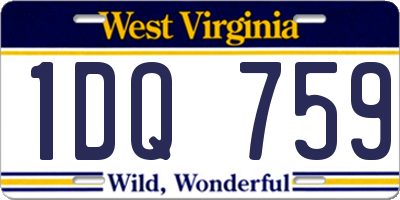WV license plate 1DQ759