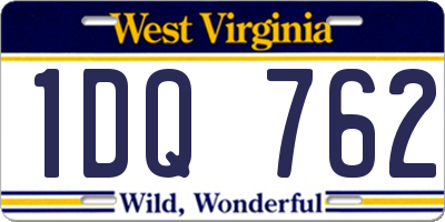 WV license plate 1DQ762