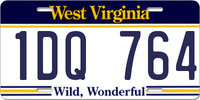 WV license plate 1DQ764