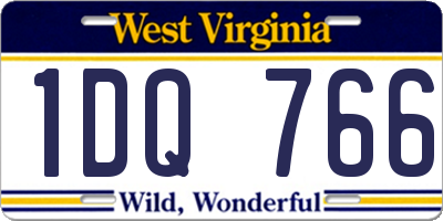 WV license plate 1DQ766