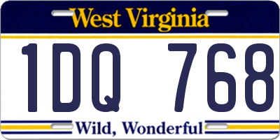 WV license plate 1DQ768