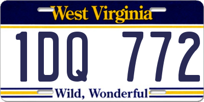 WV license plate 1DQ772