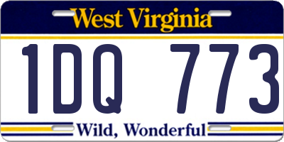 WV license plate 1DQ773