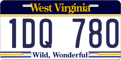 WV license plate 1DQ780